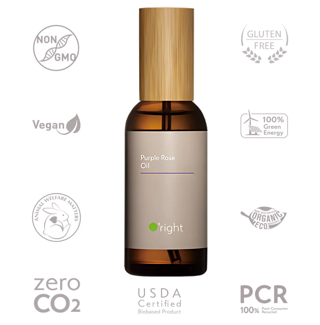 O'right Purple Rose Oil, nourishing hair oil with rose