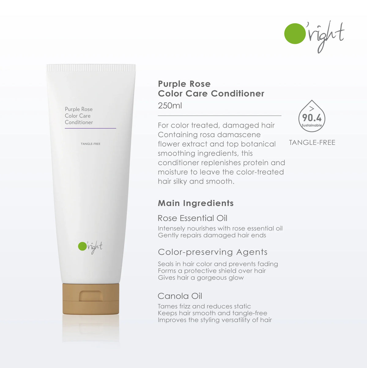O'right Purple Rose Color Care Conditioner for colour-treated hair