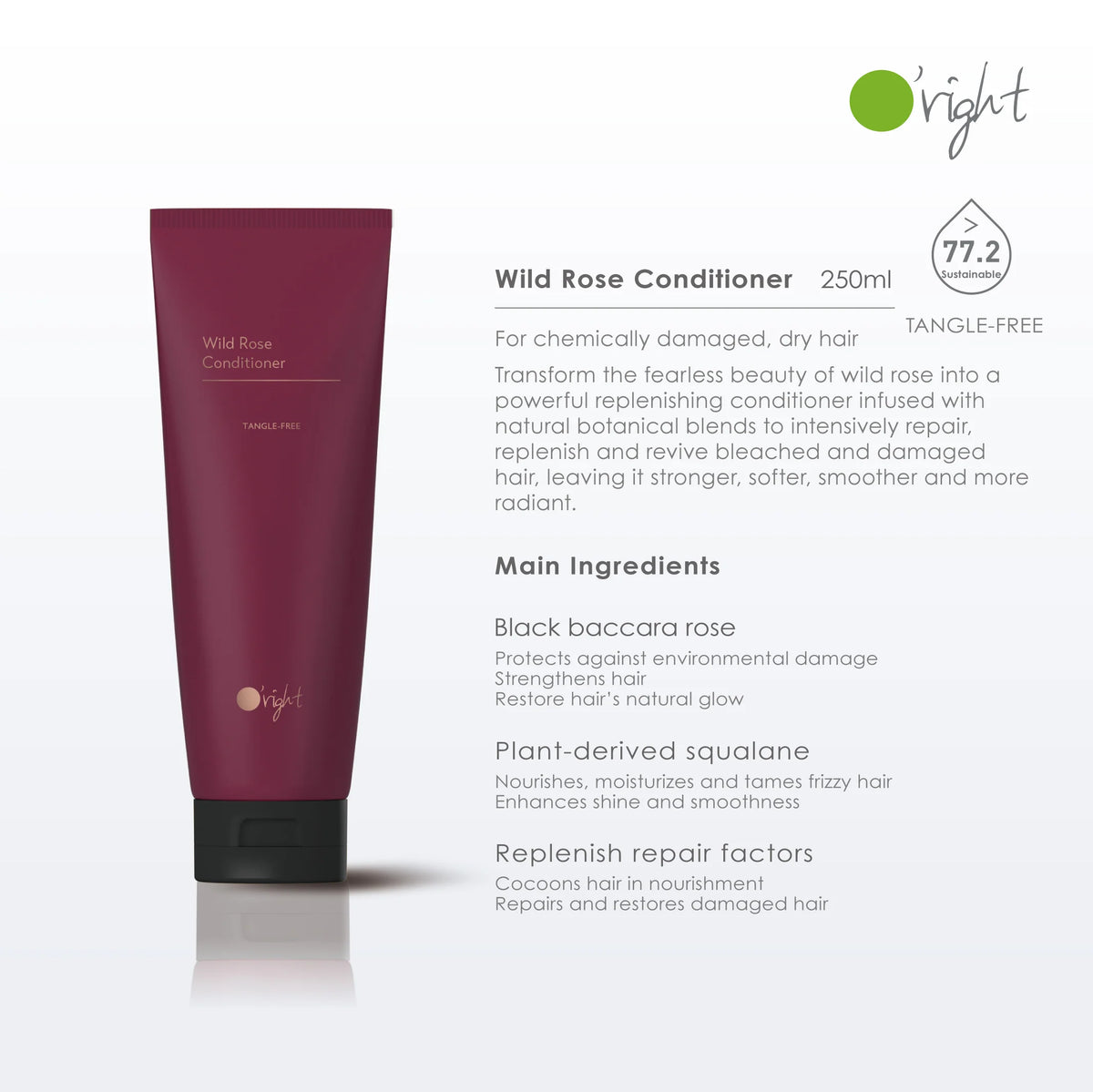 O'right Wild Rose Conditioner with wild rose botanicals