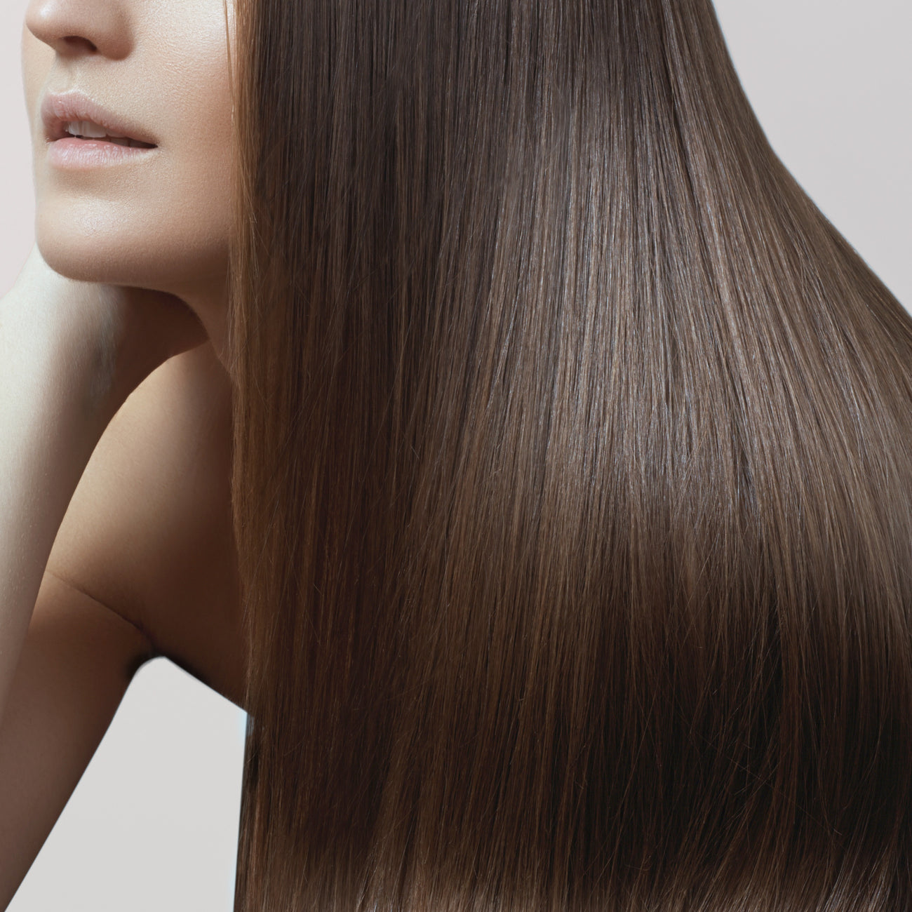 Close-up of soft, healthy hair